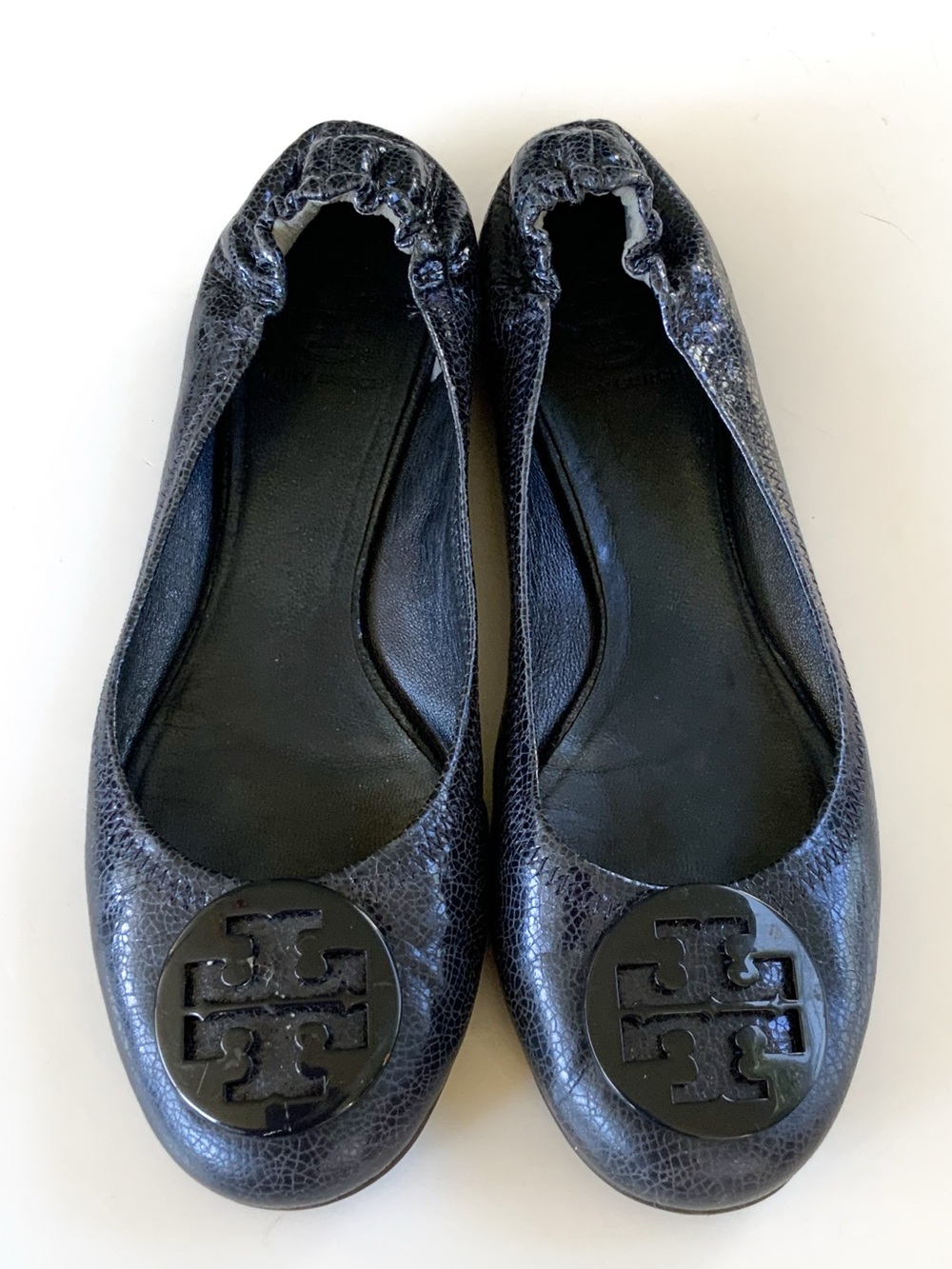 Tory Burch Reva Pebbled Leather Flats 9.5